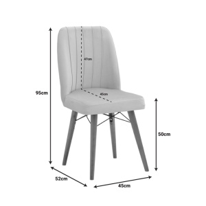 Scaun Model Vespera, Gri/Nuc, 45x52x95 cm - Img 7