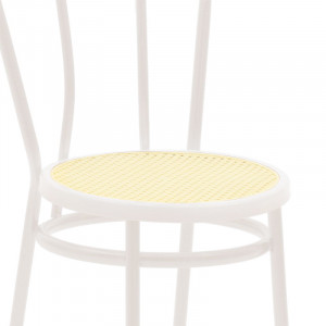 Scaun Model Vienna, Alb/Bej, 40x47x85 cm - Img 5