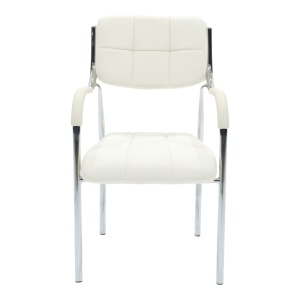 Scaun pentru vizitatori Otlen, alb/crom, 47x45x87 cm - Img 4