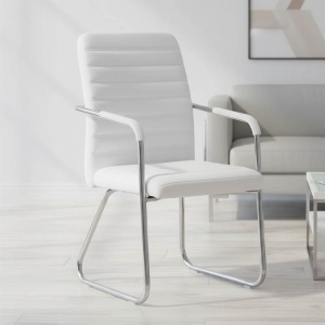 Scaun pentru vizitatori Sefine, alb/crom, 53x45x97 cm - Img 2