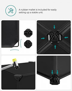 Set 10 cuburi din plastic pentru depozitare, Songmics, Negru, 43x31x173 cm - Img 5