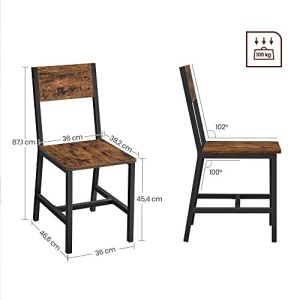 Set 2 scaune Model Norman, Negru/Maro, 50x36x87.6 cm - Img 7