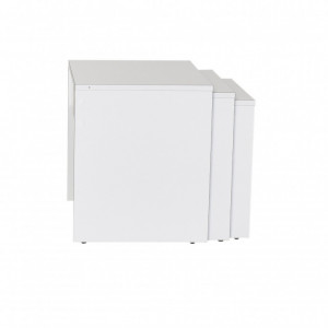 Set 3 Masute de Cafea Model Phan, 45x36x42/50x38x45/55x40x47 cm, Alb - Img 6