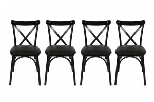 Set 4 scaune Model Ekol, Negru, 42x40x81 cm - Img 5