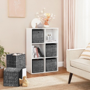 Set 6 cutii de depozitare Songmics Negru 30x30x30 cm