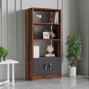 Set Complet Mobilier Birou Salvador, model VO15, 140x73.8x60 cm, Nuc/Antracit - Img 7