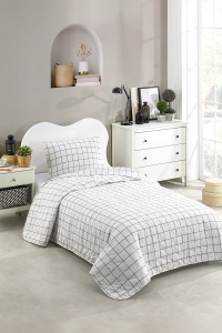 Set Cuvertura de pat 1 Persoana Model Artus Grey - Img 1