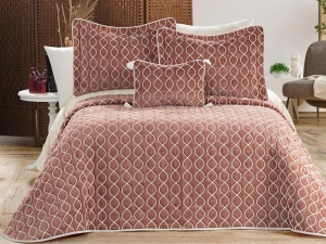 Set Cuvertura Pat Dublu Model Brillance Dusty Rose