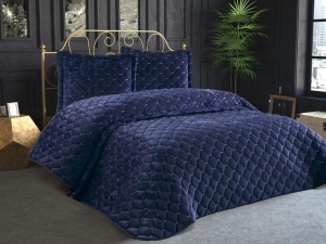 Set Cuvertura Pat Dublu Model Lima Dark Blue