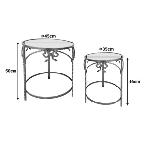 Set de 2 măsuțe laterale Frensia, auriu, 45x45x50 cm - Img 3