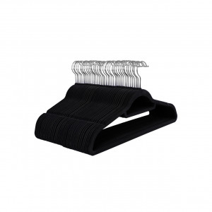 Set de 50 umerase de catifea, Songmics, Negru, 42.7x22x0.6 cm - Img 4