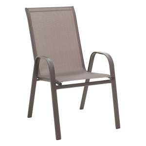 Set de gradina masa si scaune 5 bucati Ensure-Calan metal-sticla maro 140x80x70cm - Img 4