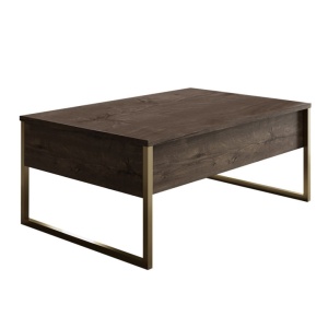 Set de mobilier pentru living Luxe, Nuc- Auriu - Img 9