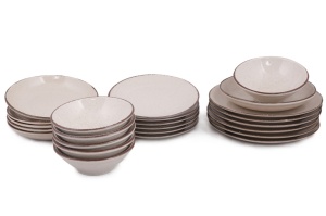 Set farfurii servire, 24 bucati TradeShow Maro 25x25x3 cm - Img 10