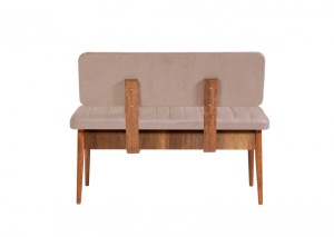 Set Masa Extensibila si scaune Model Stefan, 129-163x80x75 cm, Nuc/Piatra - Img 13