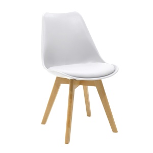 Set Masă si 4 Scaune Natali-Gaston, alb/natural, 120x80x76 cm - Img 2