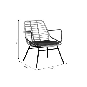 Set Masa si Scaune de Exterior, 5 Piese, Model Naoki, Natural/Negru, 160x90x78 cm - Img 10