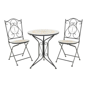 Set masă și scaune Sellis, 3 piese, negru - Img 2