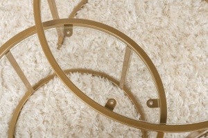 Set Masute de cafea Model Aurum 60, Auriu/Transparent - Img 5