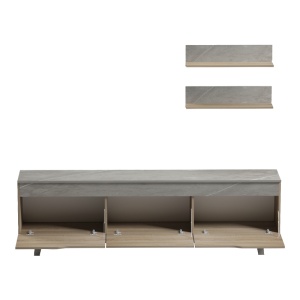 Set mobilă living Kasia, stejar sonoma/bej marmură, 180x35x48.5 cm - Img 2