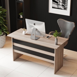 Set mobilier de birou Model Vo15, Gri/Maro - Img 2