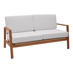 Set mobilier de grădină Doumain, 4 piese, natural/alb - Img 3