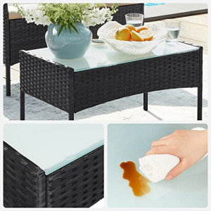 Set mobilier de gradina, Songmics, Negru, 58x49x85 cm - Img 7