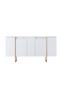 Set mobilier living Model Luxe, Alb/Auriu, 160x35x80 cm - Img 15