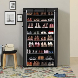 Suport pantofi Model Liv, Negru, 85x28x162 cm - Img 5