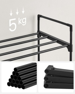 Suport pantofi Model Marcelo, Negru, 92x30x54 cm - Img 5