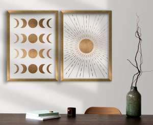 Tablou, 2 bucati NatureGrace Maro 38x53 cm - Img 1