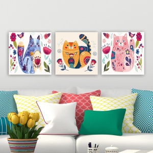 Tablou, 3 bucati P122440 Multicolor 30x30x3 cm - Img 1