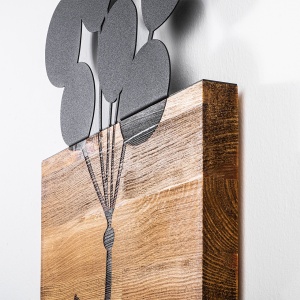 Tablou din lemn si metal Child Negru 30x86x3 cm - Img 7