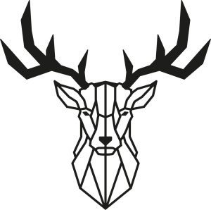 Tablou metalic Deer2 Negru 51x51 cm - Img 2