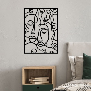 Tablou metalic Faces Negru 52x70 cm - Img 2