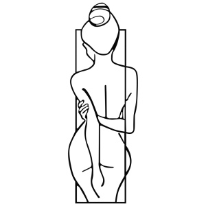 Tablou metalic Female Negru 24x69 cm - Img 4