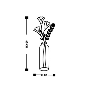 Tablou metalic Flower Negru 24x60 cm - Img 4