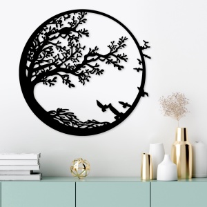 Tablou metalic Night Negru 68x1.5x66 cm - Img 1