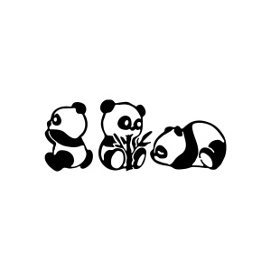 Tablou metalic Pandas Negru 18x26 cm - Img 5
