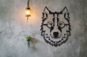 Tablou metalic Wolf Negru 38x50 cm - Img 2