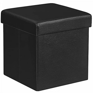 Taburet cu depozitare, Songmics, Negru, 38x38x38 cm - Img 2