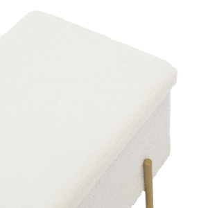 Taburet Ziwel, alb/auriu, 80x40x40 cm - Img 6