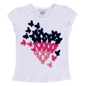 Tricou alb cu inimioare Newness - Img 1