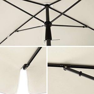 Umbrela pentru terasa, Songmics, Bej, 200x125x240 cm - Img 6