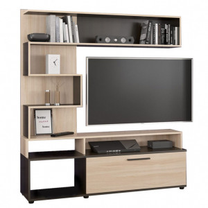Ansamblu Comoda TV Jasper Wenge 151.5x37.5x169.5 cm - Img 1