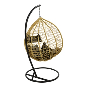 Balansoar de Gradina Model Zafer, Natural/Negru, 106x103x200 cm - Img 2