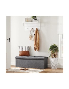 Banca de depozitare, Songmics, 110 x 38 x 38 cm, 300 Kg, LSF77K, Gri - Img 5