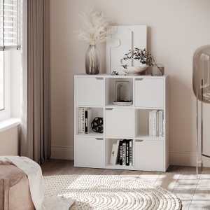 Bibliotecă Bookel, alb, 88.5x27.5x89.3 cm - Img 2