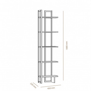 Biblioteca Model Alice, Alb/Alb, 45x22x180 cm - Img 3