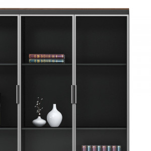 Biblioteca Pako World, Model Oscar, 120x40x200 cm, Nuc/Antracit - Img 4